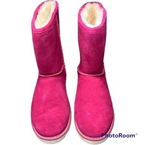 BearPaw Payton pink suede boots size 12